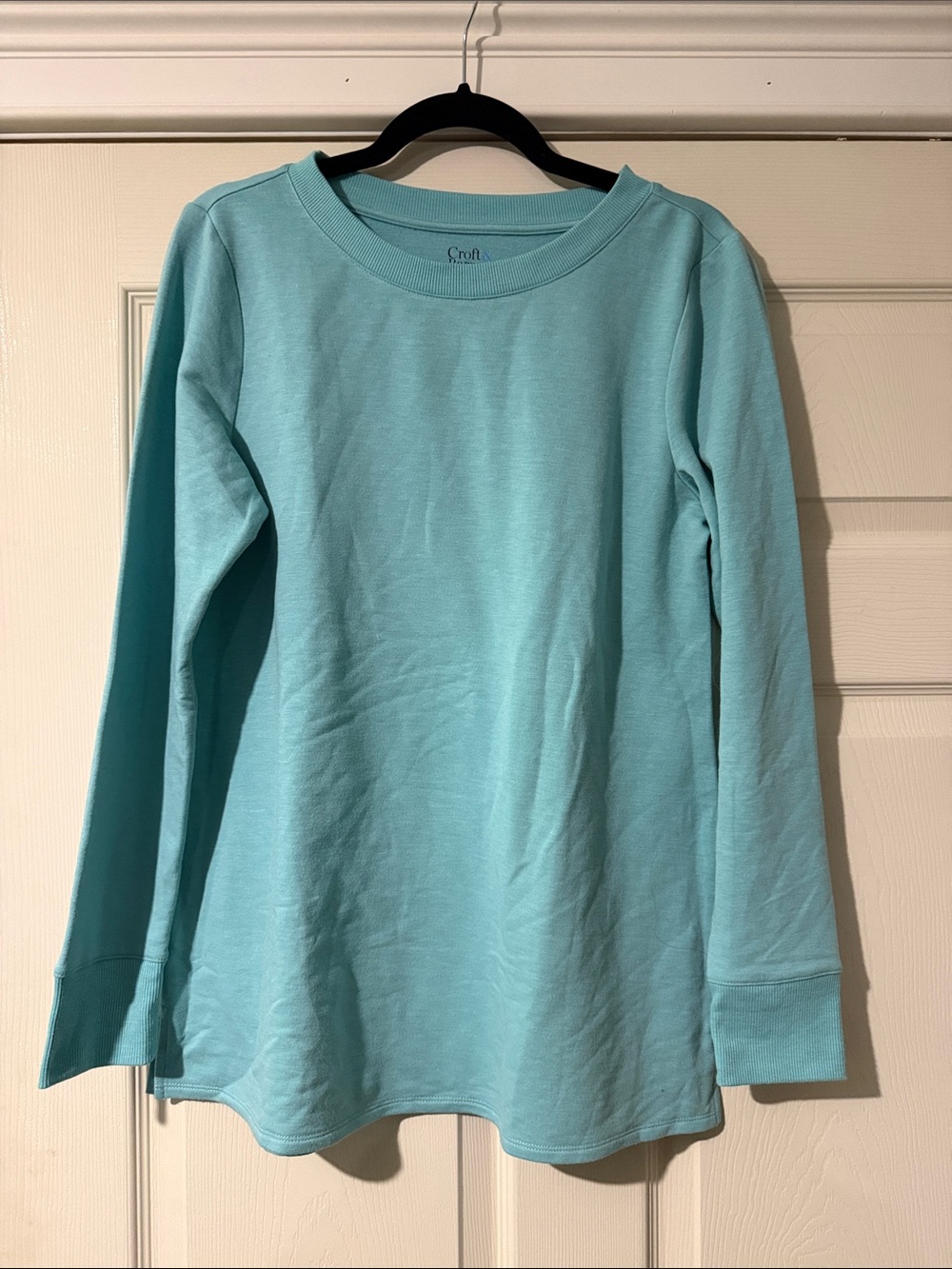 croft & barrow Light Aqua Long-Sleeve Crew Tee